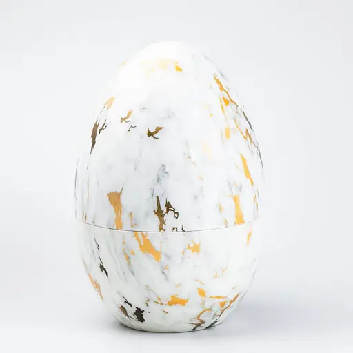 Набор столовых приборов TS Kitchen Белый мрамор на 6 персон из нержавеющей стали Серебристые 24 штуки в яйце - фото 2