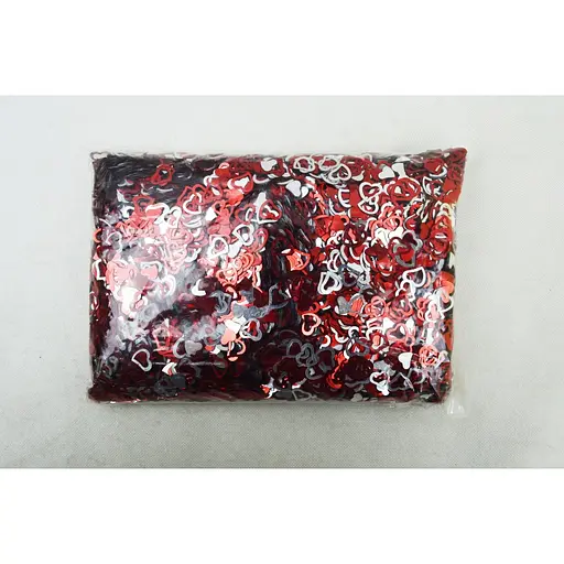 Декоративні серця, що блищать, 15 мм, 0.5 кг, рожеві, Kidis 8891