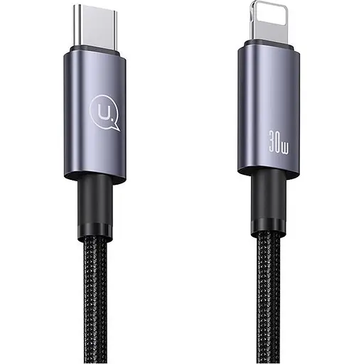 Кабель Usams US-SJ662 USB-C to Lightning 30W 3A 1.2m Tarnish (SJ662USB01) черный [138986] - фото 2