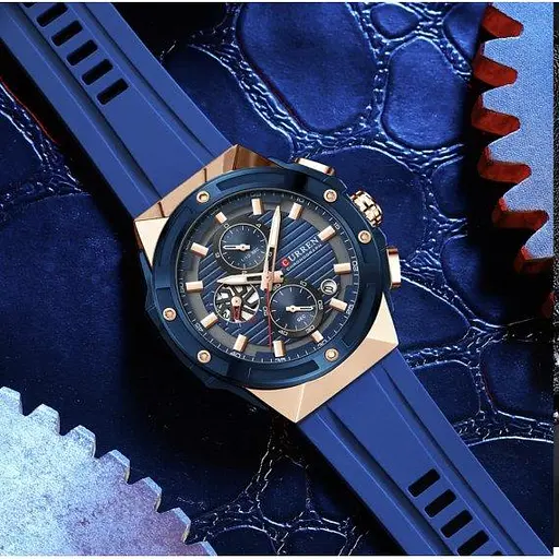 Мужские наручные классические часы Curren Barca (Синие) - фото 5