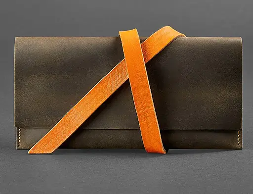 Кожаный тревел-кейс Voyager 1.0 темно-коричневый с оранжевым. - фото 1