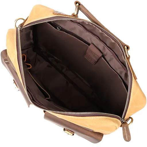 Портфель Vintage зі шкіряними вставками 37х28х8 см sum0027464 - фото 9