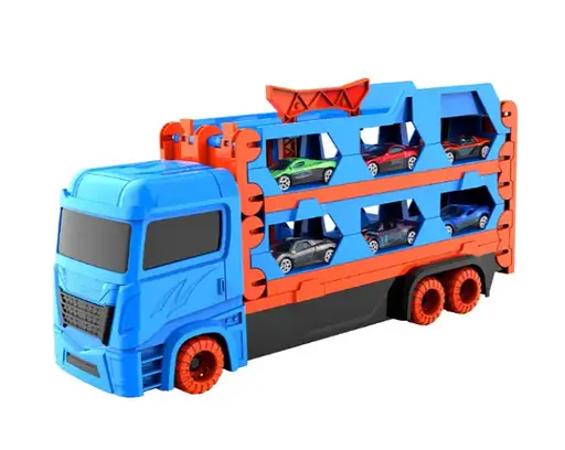 Трейлер із розкладною дорогою МН-156 ігровий трек з 2 машинками - фото 1