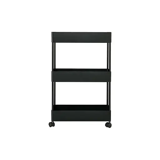 Етажерка пластикова Fabrika 3 яруси на колесах Black, 40х22х66 см - фото 4