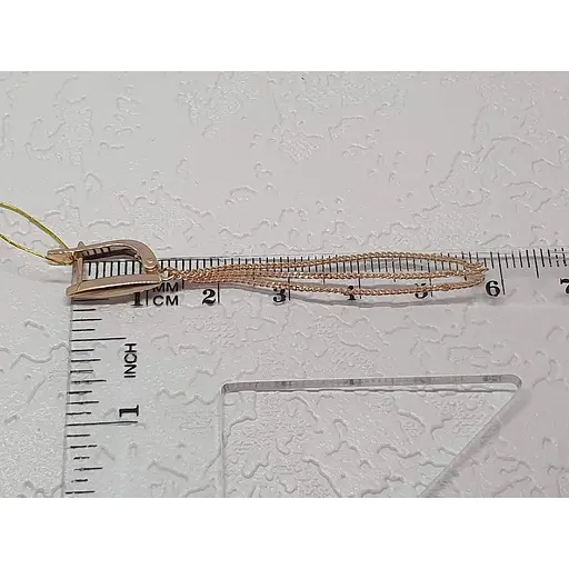 Золотые серьги-подвески Платон. 1С125/00Б - фото 6