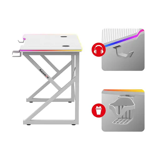 Компьютерный стол HUZARO Hero 1.7 RGB White - фото 6