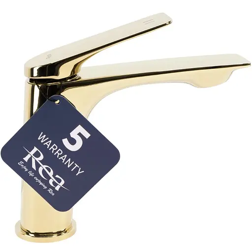 Змішувач для умивальника Rea Avalon gold низький REA-B1118 Золотий - фото 3