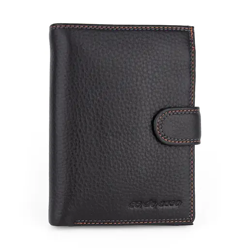 Чоловіче шкіряне портмоне з відділенням для паспорта De Esse LC47835-1X чорне - фото 1