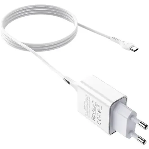 Зарядний пристрій Hoco C81A Type-C USB набір 2-в-1 білий - фото 1