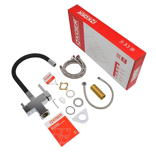 Смеситель для кухни на две воды Koer KB-72023-01 KR5008 Хром - фото 3