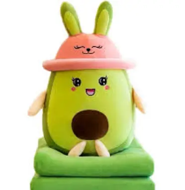 Детский набор Авокадо в шапке, плед зеленый, мягкая игрушка 60 см с пледом 1,00 x 1,70 м - фото 3