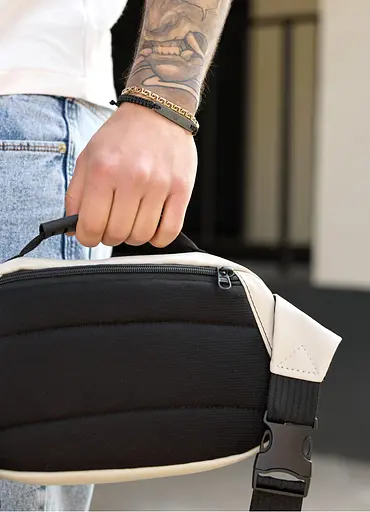 Сумка через плечо бананка Sambag Flex серая 30×17×10 см (85351030m) - фото 4