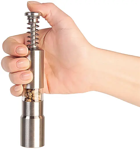 Перцемолка мельница для соли, перца или специй емкость с функцией помола Pepper Mill, A-plus Серебристый 84625 - фото 5