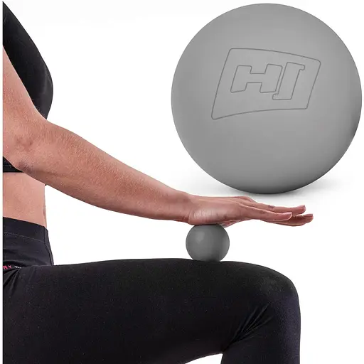 Силиконовый массажный мяч Hop-Sport HS-S063MB 63 мм серый - фото 2