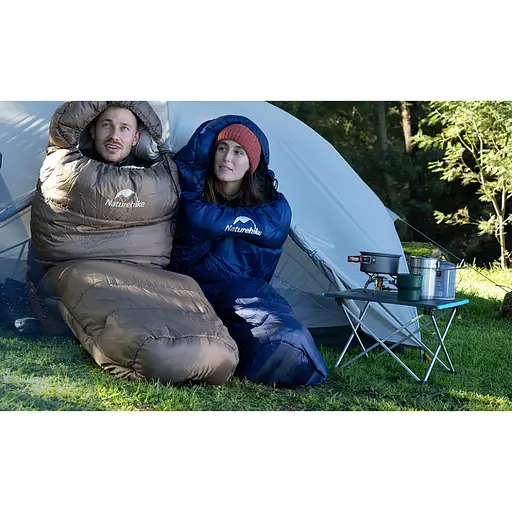 Спальник с капюшоном Naturehike MJ600 CNK2300SD014, темно-голубой - фото 4