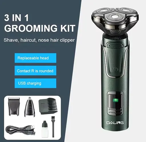 Універсальний триммер бритва 3 в 1 Daling DL-9207 машинка для стрижки бороди гоління 5 Вт - фото 5