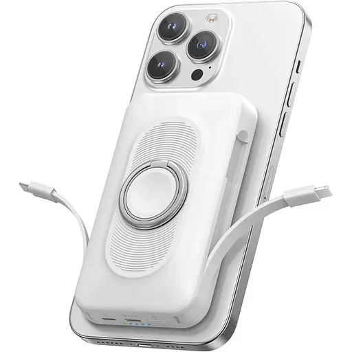 Магнітний зовнішній акумулятор 20000 мАг 4-в-1 з кабелем USB-C/iOS