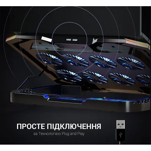 Охлаждающая подставка для ноутбука до 21 дюймов GamePro GPCP-870 8xfans - фото 5