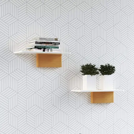 Настенная полка Fytz Design White - Набор из 2 плавающих полок - Современные декоративные полки для стен в гостиной - фото 2