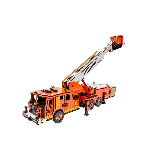 Деревянный 3D конструктор Пожарная машина PuzzleOk Puz-00921 318 деталей - фото 5