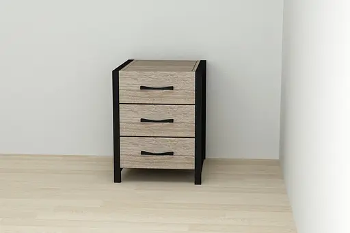 Тумба универсальная Ferrum-decor Вивьен 3 50x41x40 черный ДСП Дуб Сонома Трюфель 16мм (FRD-104189) - фото 4