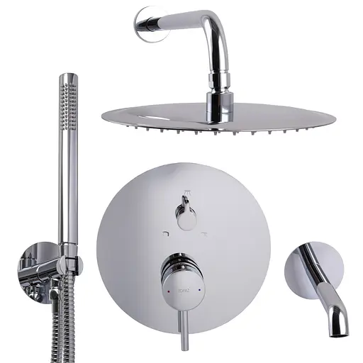 Душова система вбудована TOPAZ LOFT TLF 32115-H39-C змішувач для душа хромований з двома лейками - фото 3