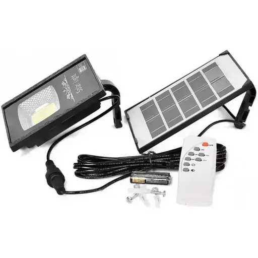 Уличный светодиодный светильник GDTimes GD-070 прожектор с солнечной панелью IP67 Черный - фото 1