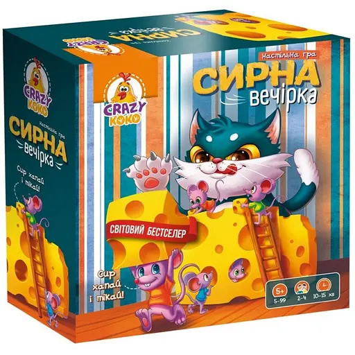 Настільна гра "Сирна вечірка" Vladi Toys VT8055-38 гігантський сир на круглій основі - фото 1