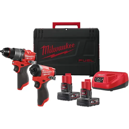 Набір із двох акумуляторних інструментів Milwaukee M12 FPP2A2-402X акб М12 2х4 А/год ЗП C12C кейс