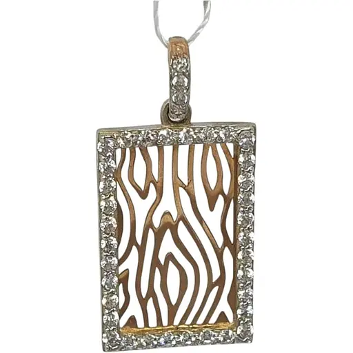 Золота підвіска Золотий Вік з фіанітами. 30518-1/01/1/43