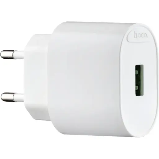 Мережевий зарядний пристрій Hoco C109A Fighter single port QC3.0 charger ( EU ) Білий - фото 1