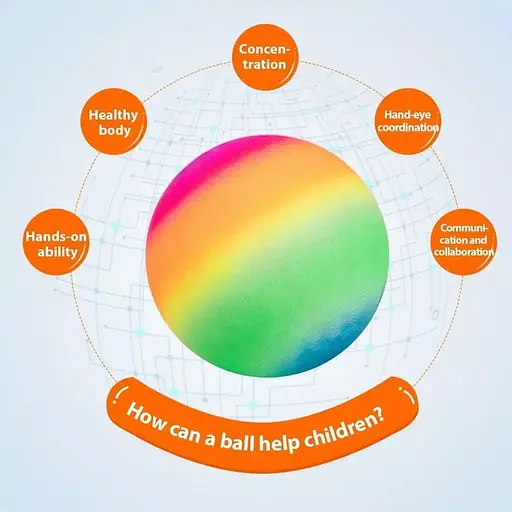 Радужный мяч для детской игровой площадки 8.5inch мягкий ПВХ - фото 5