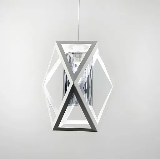 Світильник в геометричному білому металевому корпусі Line.F Колір плафона Янтарний - фото 10