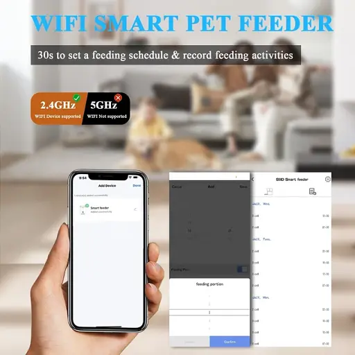Кормушка для кошек и собак автоматическая Honeyguaridan S56 WiFi 6л Белая - фото 3