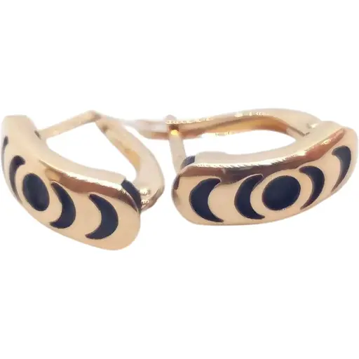 Золотые серьги Tango с каучуком. 930015