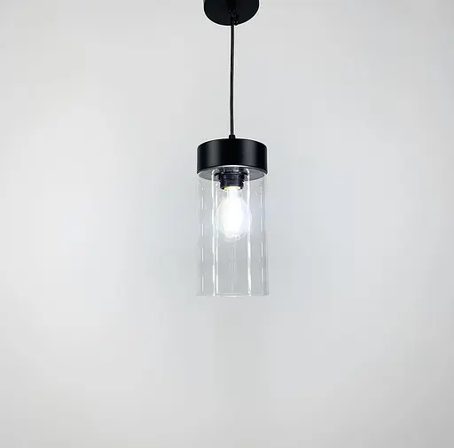 Подвесной светильник Scandinavia с прозрачным плафоном Ø12х20 см | Line F | Арт. 11295/1 BK+TR - фото 8