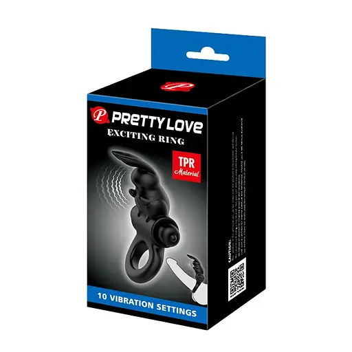 Эрекционное кольцо с вибрацией Pretty Love Exciting Ring 9.2 см черный - фото 8
