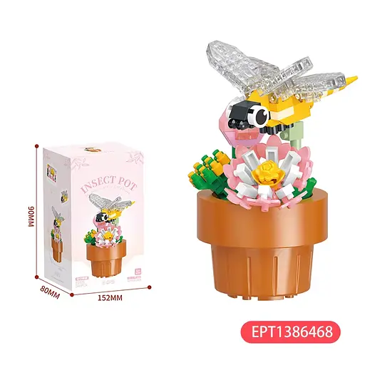 Конструктор Цветок в горшке с насекомым, P2317, от 150 деталей, (В ассортименте) - фото 3