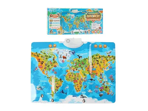 Інтерактивний плакат Мапа світу, WToys (укр.) - фото 1
