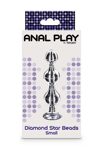 Анальний стимулятор Anal Play Diamond Star Beads S 10.5 см (сріблястий) - фото 4