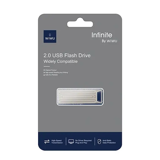 Флеш-накопитель WIWU Wi-FD002 Infinite USB 2.0, 128GB Silver - фото 4