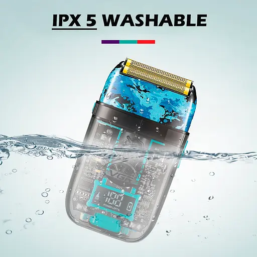 Електробритва акумуляторна шейвер VGR V-352 IPX5 з подвійним лезом + LCD дорожня сумка - фото 3