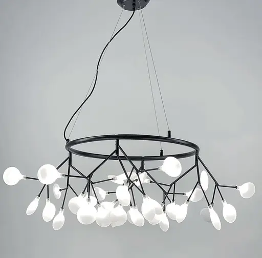 Подвесная люстра на 36 плафонов в черном корпусе Line.F Цвет плафона Прозрачный - фото 1