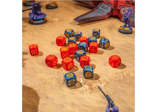 Набір кубиків Crosshairs Compact D6: Cobalt&Red (20 шт.) (STCA01) - фото 6