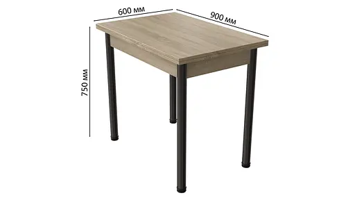 Обідній стіл-формер розкладний Берта Ferrum-decor 750x1200x900 Чорний метал ДСП Дуб Сонома 16 мм (FRD-105174) - фото 4