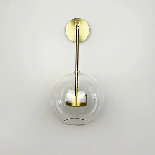 Повітряний стіновий світильник Ø20 см із латунною основою | Арт. W 397-200 AB+CL | Line F - фото 4