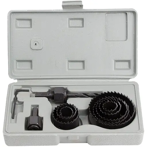 Коронки по дереву Sigma набірні Ø19, 22, 29, 32, 38, 44, 51, 65 мм (кейс) (1520111) - фото 1