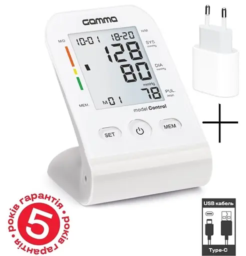 Тонометр Gamma Control 4Gen Type-C + мережевий адаптер автоматичний на плече - фото 7