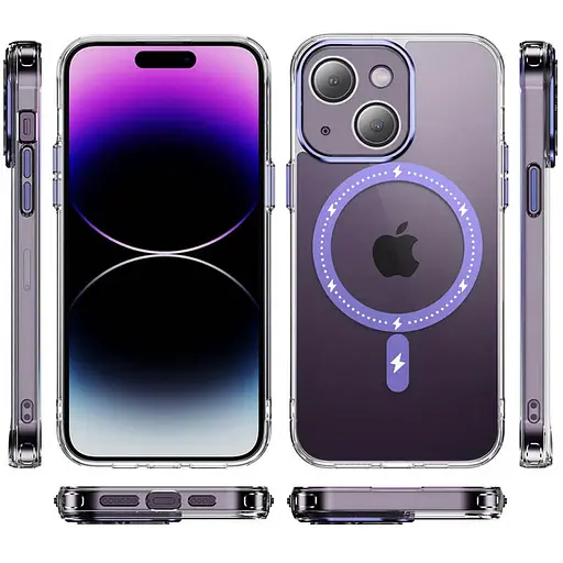 Чехол Epik TPU+PC Colorful with MagSafe для Apple iPhone 14, 6.1 Purple - фото 2