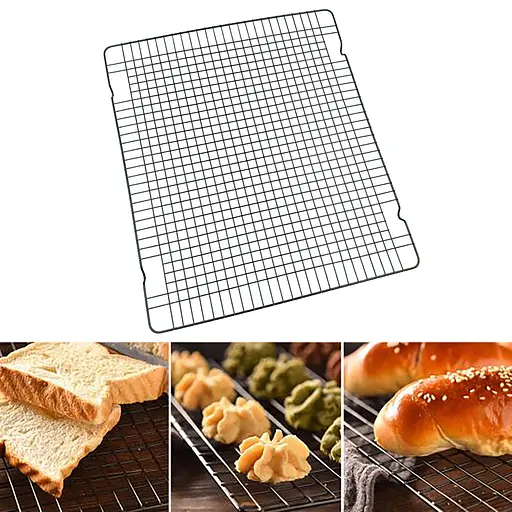 Решітка кондитерська для охолодження, сушіння, глазурування десертів та випічки сітка для гриля 43х37х1.2 см, Kitchen Master 87195 - фото 2